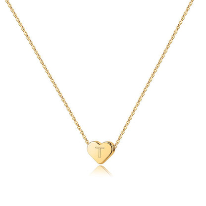 14k Gold Plated Initial Heart Necklace Handmade for Women Jewelry Gift