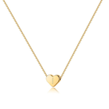 14k Gold Plated Initial Heart Necklace Handmade for Women Jewelry Gift